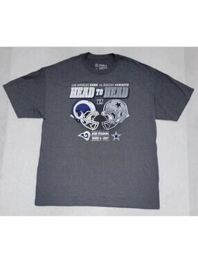 Dallas Cowboys Authentic Gray T Shirt Mens XL Head to Head Rams 2017